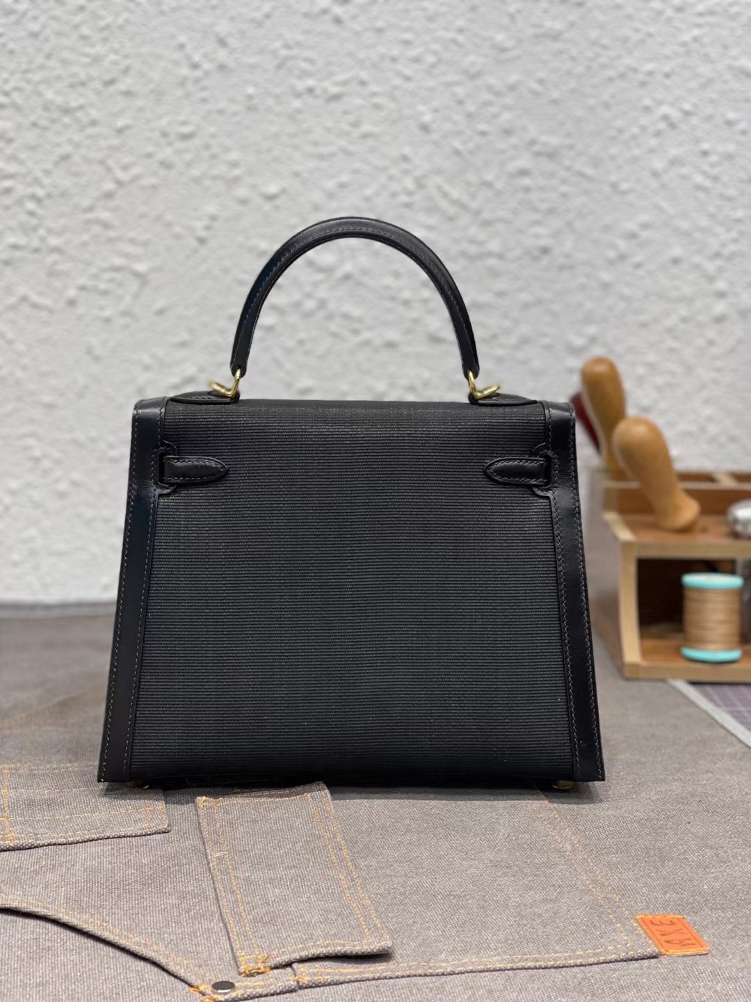 에르메스 켈리백25 클래식 블랙 금장